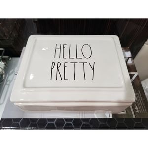 Hello Pretty Inscribed Rae Dunn Jewelry Holder